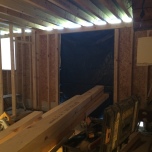 New Dormer Frame in for Double doors and bathroom to the left
